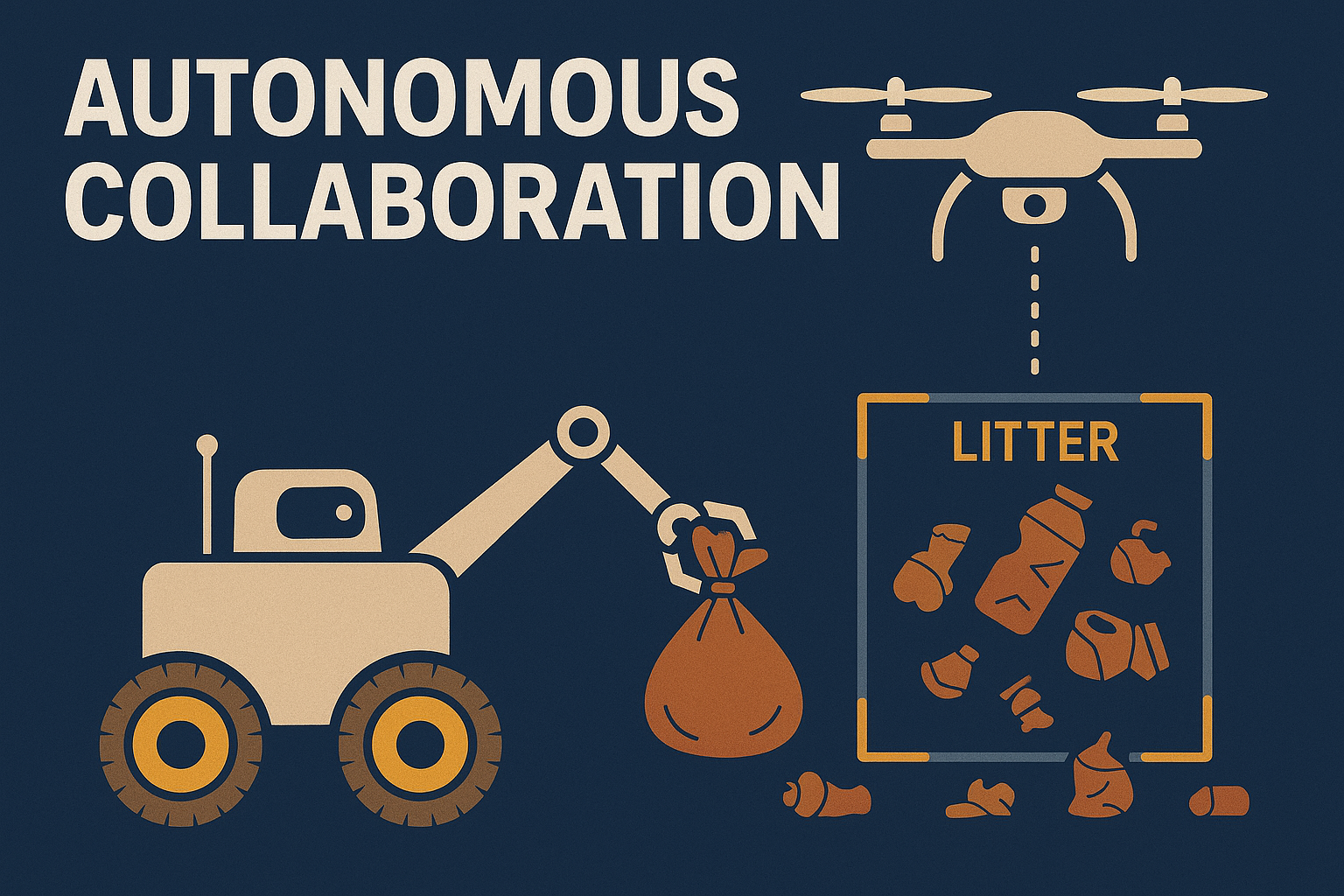 Cooperative land-air drones